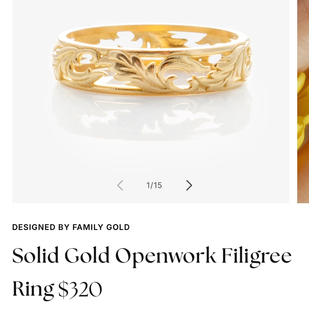 Local Eclectic Family Gold Intricate Filigree Ring